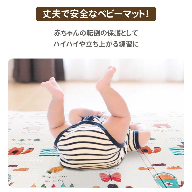 アウトレット プレイマット 折りたたみ 195 147cm リバーシブル マット ベビーマット かわいい バーゲンセール キッズマット Ls Bmat02 大判 軽量 防水