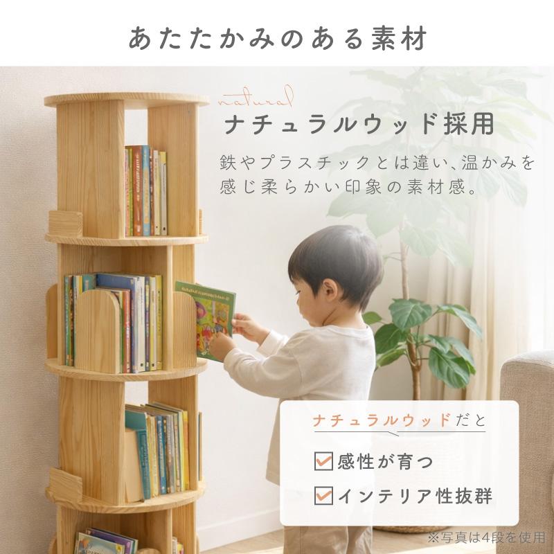 （レビュー投稿で2年保証） ライシン 回転式本棚 2段 3段 4段 5段 A4 図鑑 絵本 子ども 回転 本棚 |  | 14