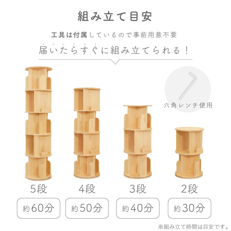 （レビュー投稿で2年保証） ライシン 回転式本棚 2段 3段 4段 5段 A4 図鑑 絵本 子ども 回転 本棚 |  | 18