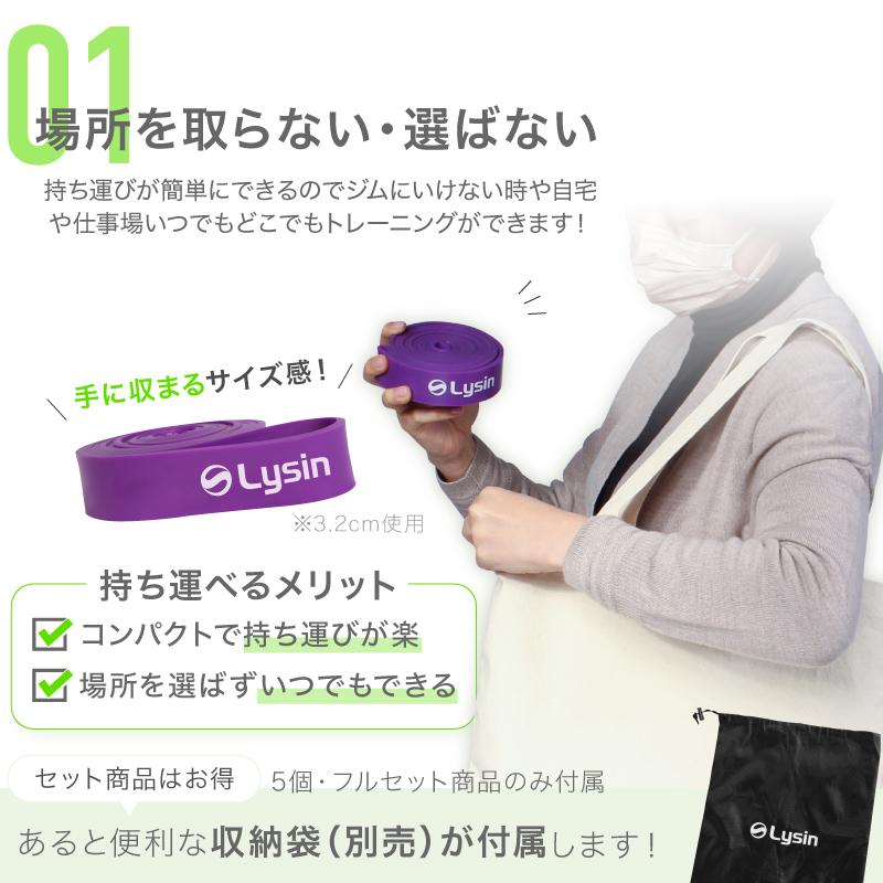 （レビュー投稿で1年保証） ライシン トレーニングチューブ 強度別 5本セット 収納袋付き ゴム バンド 筋トレ エクササイズ |  | 03