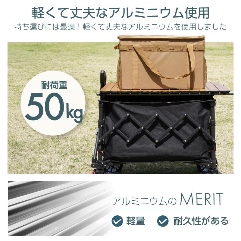 ライシン アウトドアワゴン Cシリーズ 専用 折りたたみ テーブル 棚 収納袋付き |  | 06