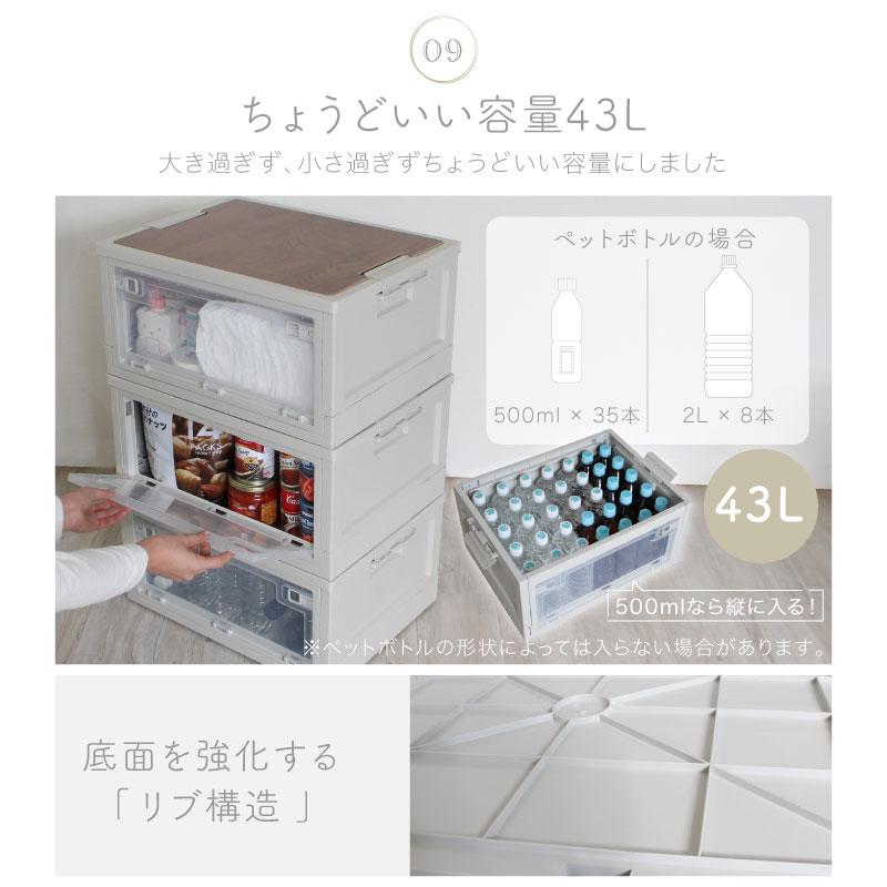 （レビュー投稿で1年保証）（特注品） ライシン 折りたたみ コンテナボックス キッチン 収納 ボックス 43L 2箱セット |  | 11