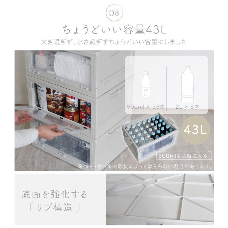 （レビュー投稿で1年保証）（特注品） ライシン 折りたたみ コンテナボックス キッチン 収納 ボックス 43L 1箱のみ |  | 10