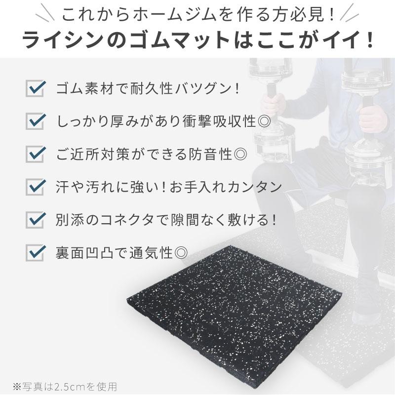 レビュー投稿で1年保証） ライシン ゴムマット 厚さ 2cm 4枚セット 