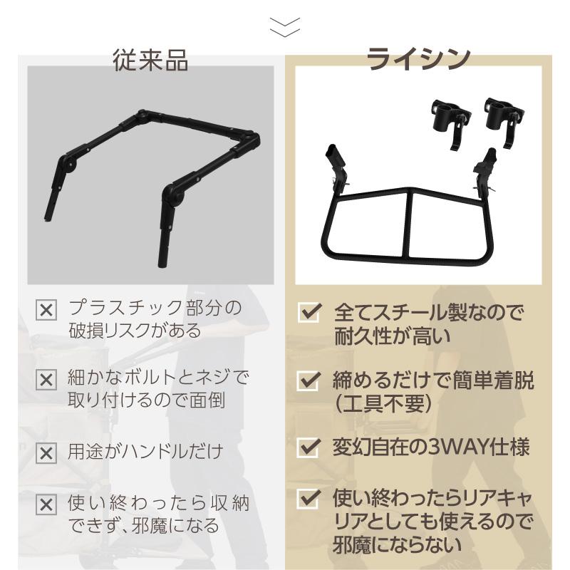 ライシン アウトドアワゴン Eシリーズ専用 固定パーツ（2個組） と リアキャリア（両手ハンドル） セット |  | 04