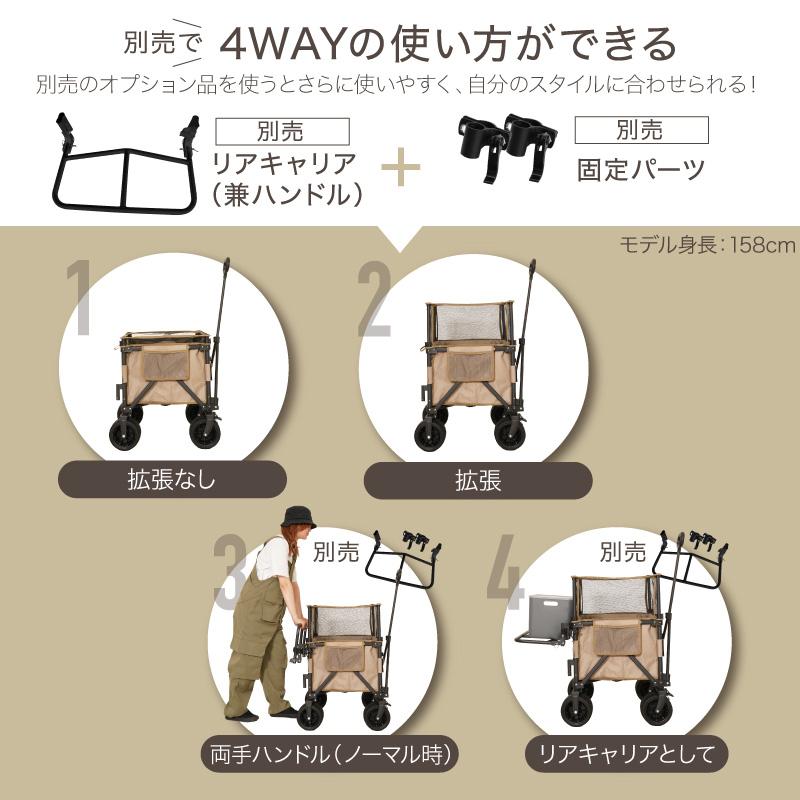 レビュー投稿で2年保証） ライシン アウトドアワゴン 最大110L 拡張