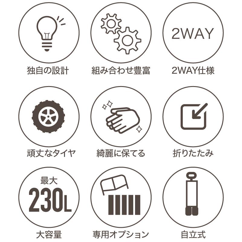 （レビュー投稿で2年保証） ライシン アウトドアワゴン Eシリーズ 最大230L 拡張機能 キャリーワゴン キャリーカート 大容量 折りたたみ |  | 05