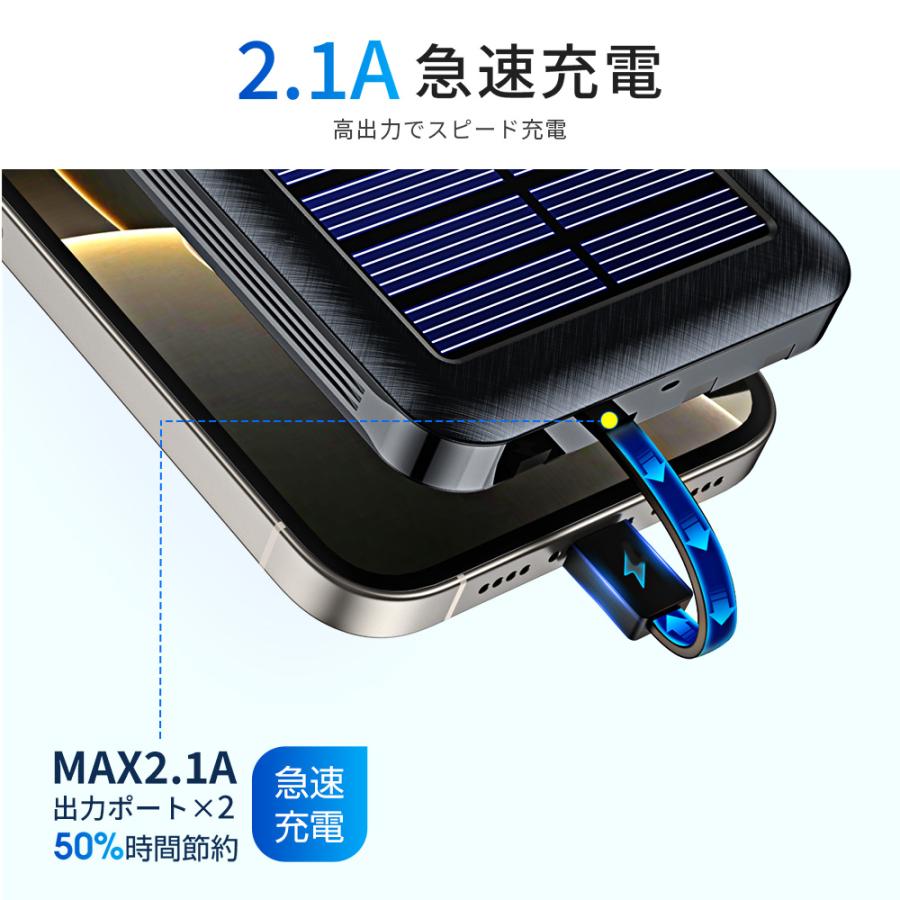 モバイルバッテリー 大容量 軽量 ソーラー充電器 急速充電 23800mAh 5
