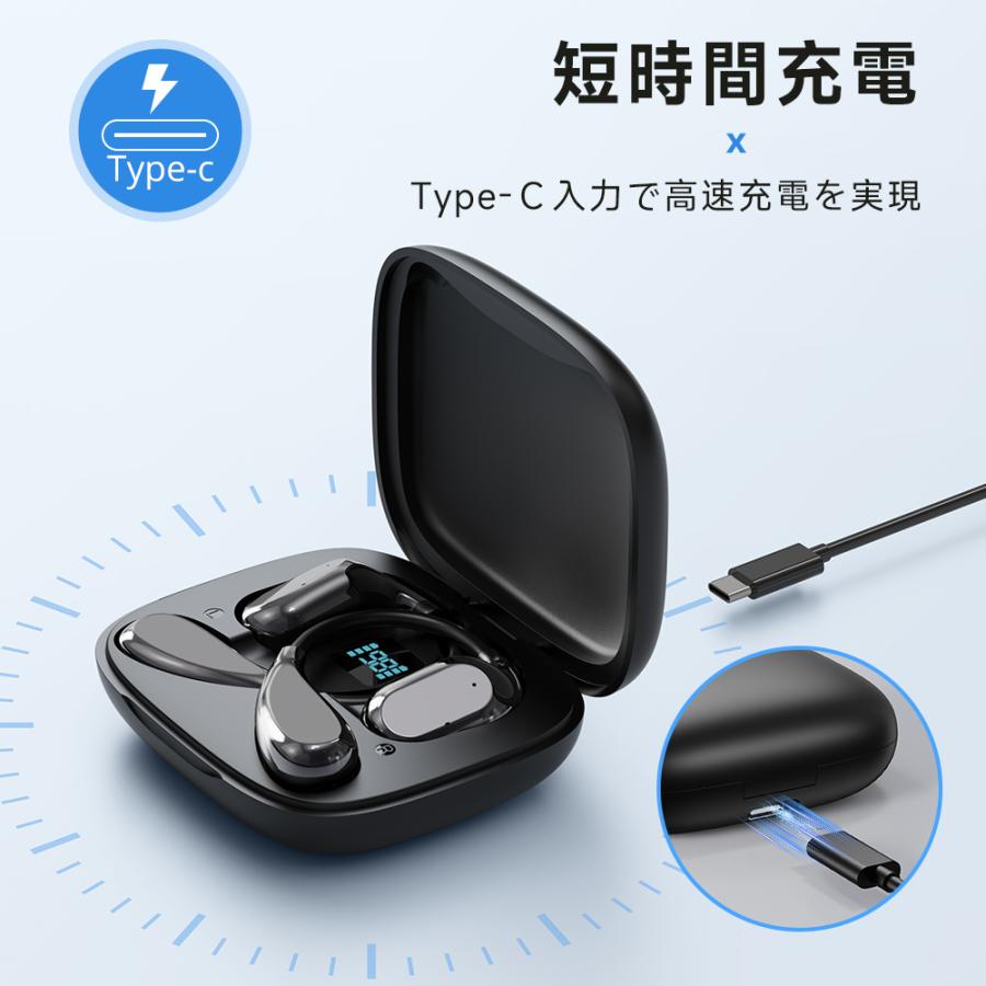 ワイヤレスイヤホン Bluetooth5.4 耳掛け式 空気伝導イヤホン 骨