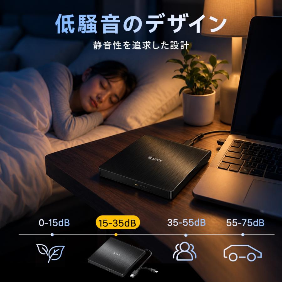 DVDドライブ 外付け USB3.0 ポータブルドライブ CD/DVDプレイヤー CD