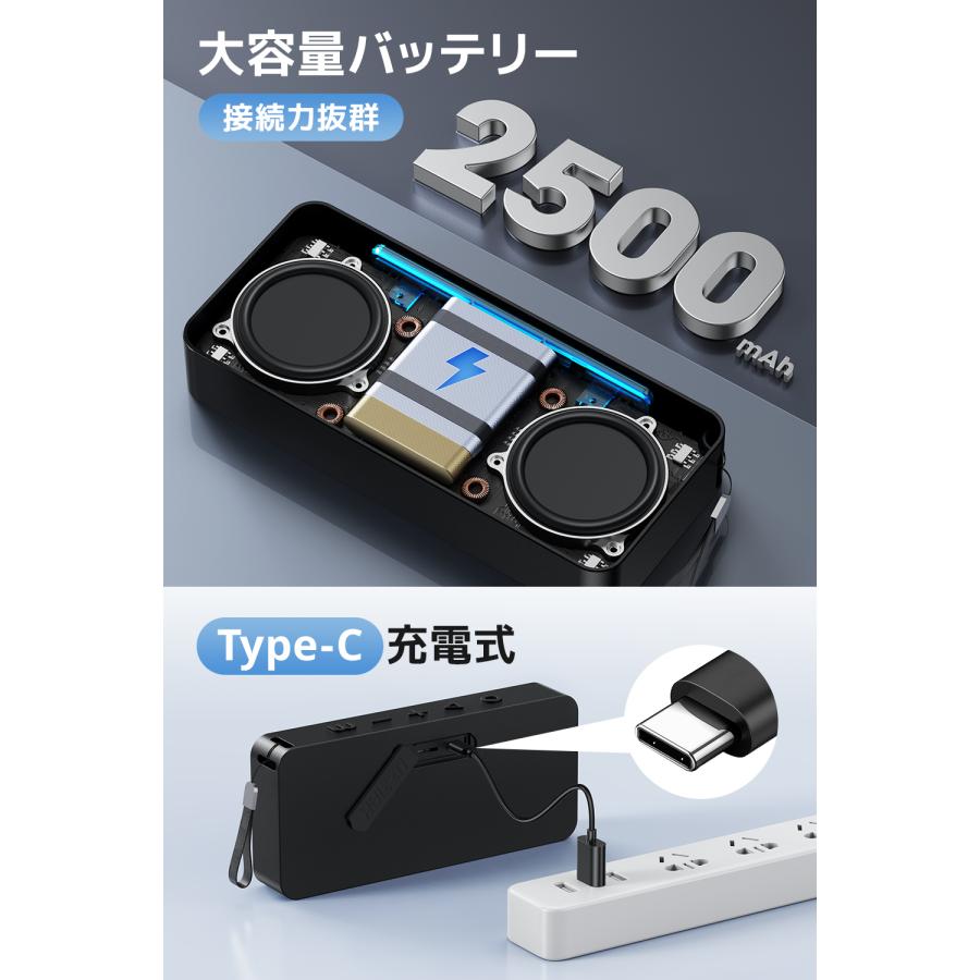ワイヤレススピーカー Bluetooth 5.3 高音質 超軽量 薄型 コンパクト