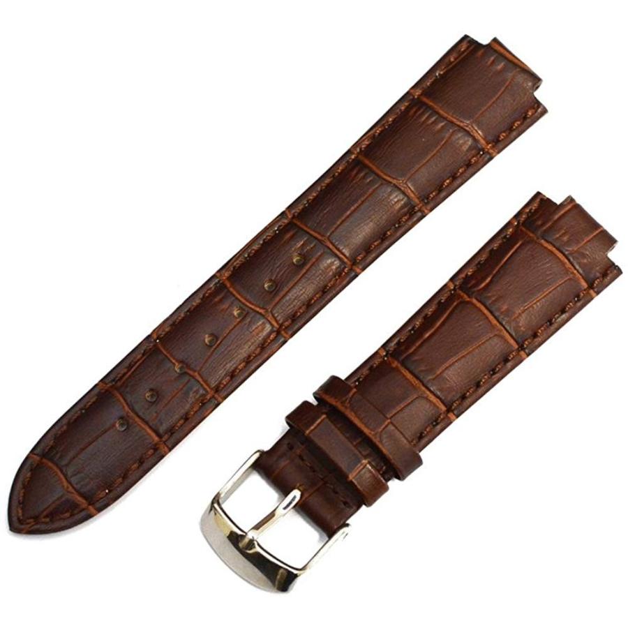 ランキング第1位 「 タンブール (TAMBOUR) 向け」輸入王オリジナル ベルト メンズ 型押しクロコ 社外品 ブラウン 21/18mm, ブッシュドプーレ d46748e9