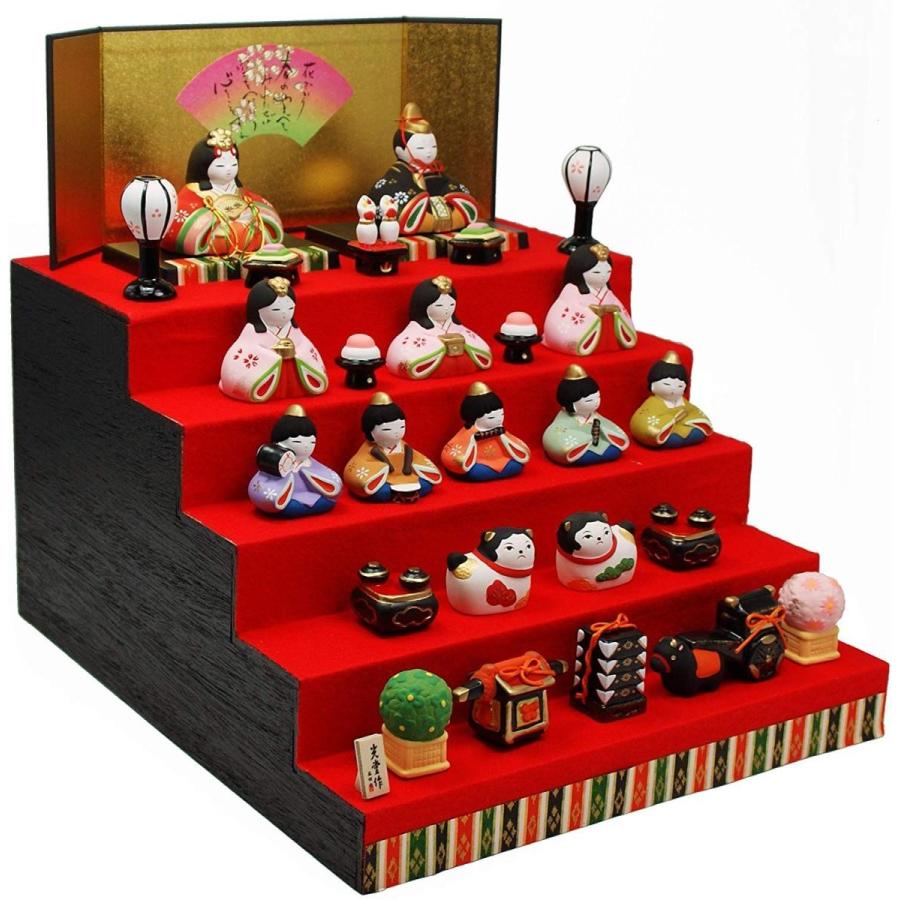 錦彩華みやび雛 五段飾り 陶器 雛人形 ひな人形 ミニつるし飾り特典付オリジナル雛人形 雛 ミニ 雛飾り 初節句 雛まつり Mohmmadiyon Com