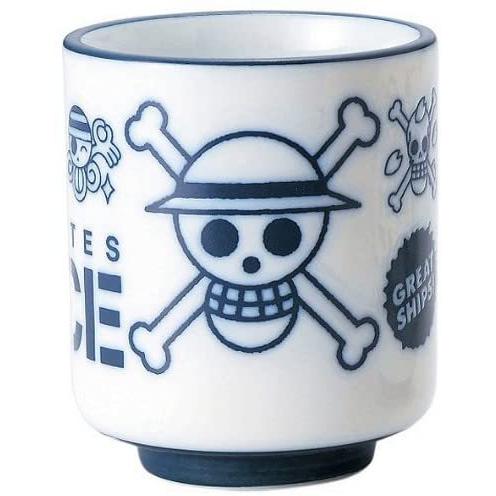 独特の素材 アニメ ワンピース One Peice 海賊旗 撥水 寿司 湯呑み 350ml ブルー 急須