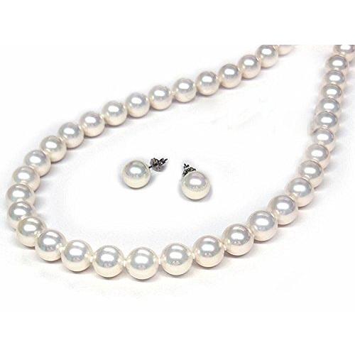 ネット限定 真珠ネックレス 花珠貝パールネックレスピアスセット ホワイトカラー9ミリ42センチピアス日本製ギフトラッピング済み その他レディースアクセサリー Hakunamatatagrill Com