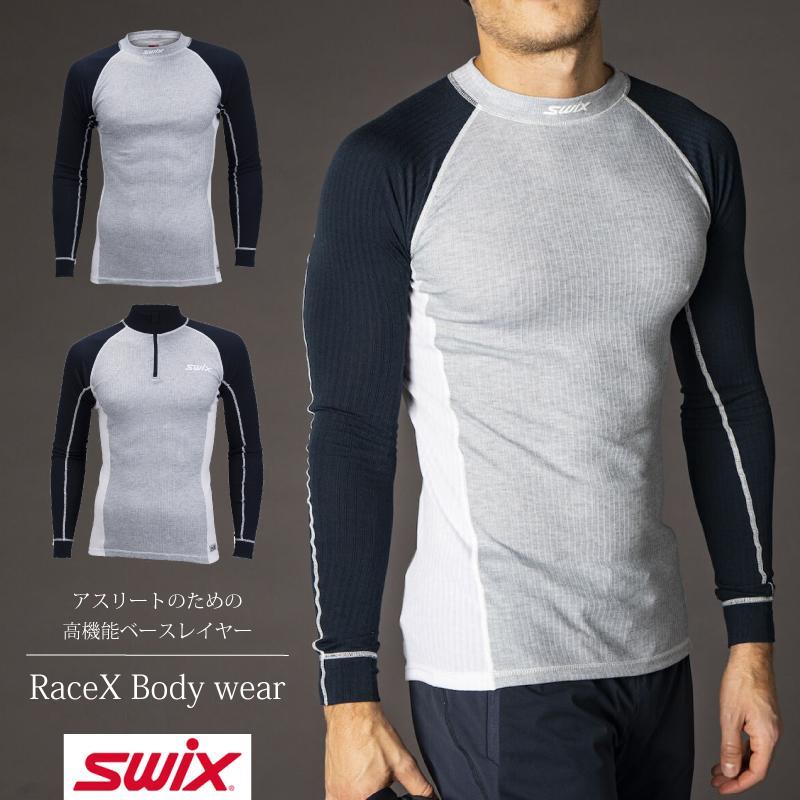 Swix 北欧ブランド アスリートモデル スポーツインナー Race X Bodywear メンズ 紺 長袖 40811-11200 アスリート用 ４方向ストレッチ 保温 汗発散 スウィックス｜m-and-agency