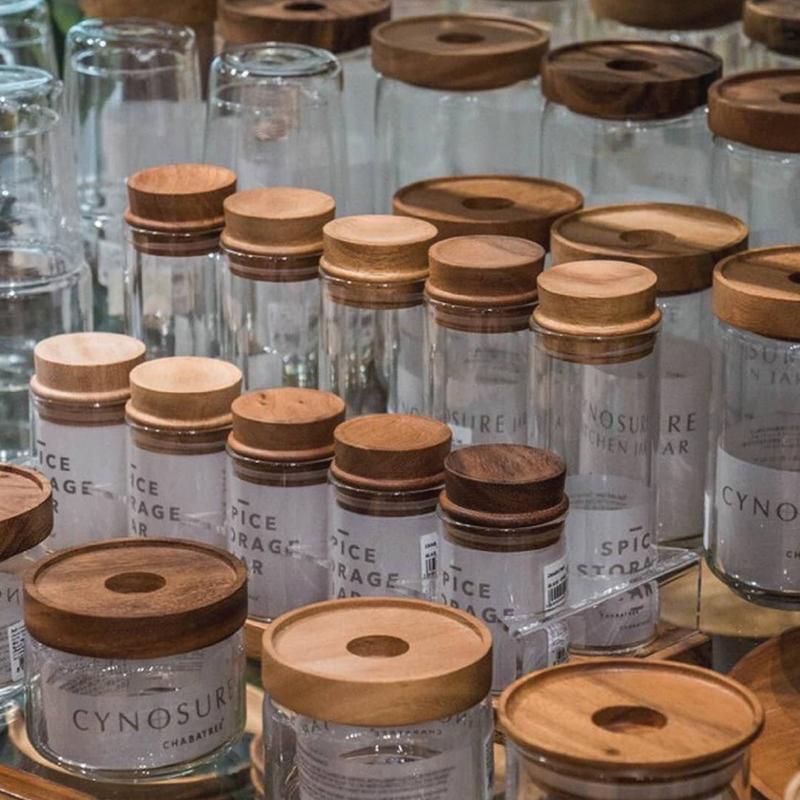 3種セット】CHABATREE チャバツリー コロン ガラス ジャー 木製フタ