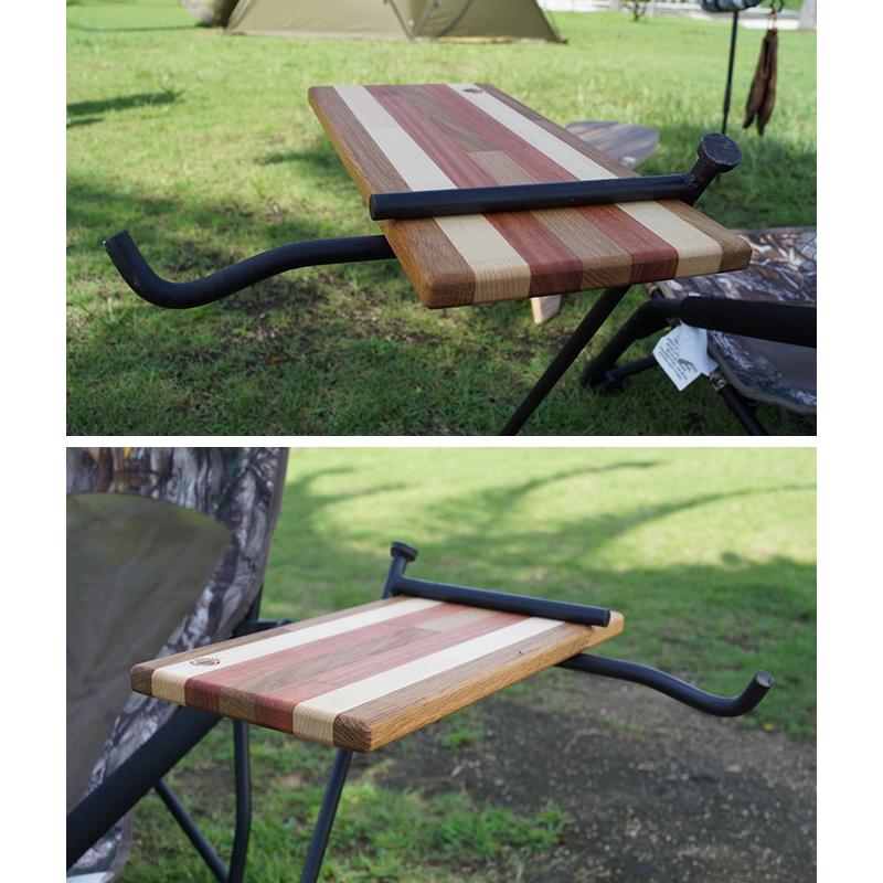 地面打ち込み サイドテーブル キャンプオーパーツ アイアン×タモ集成材