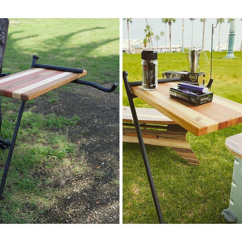 地面打ち込み サイドテーブル キャンプオーパーツ アイアン×タモ集成材