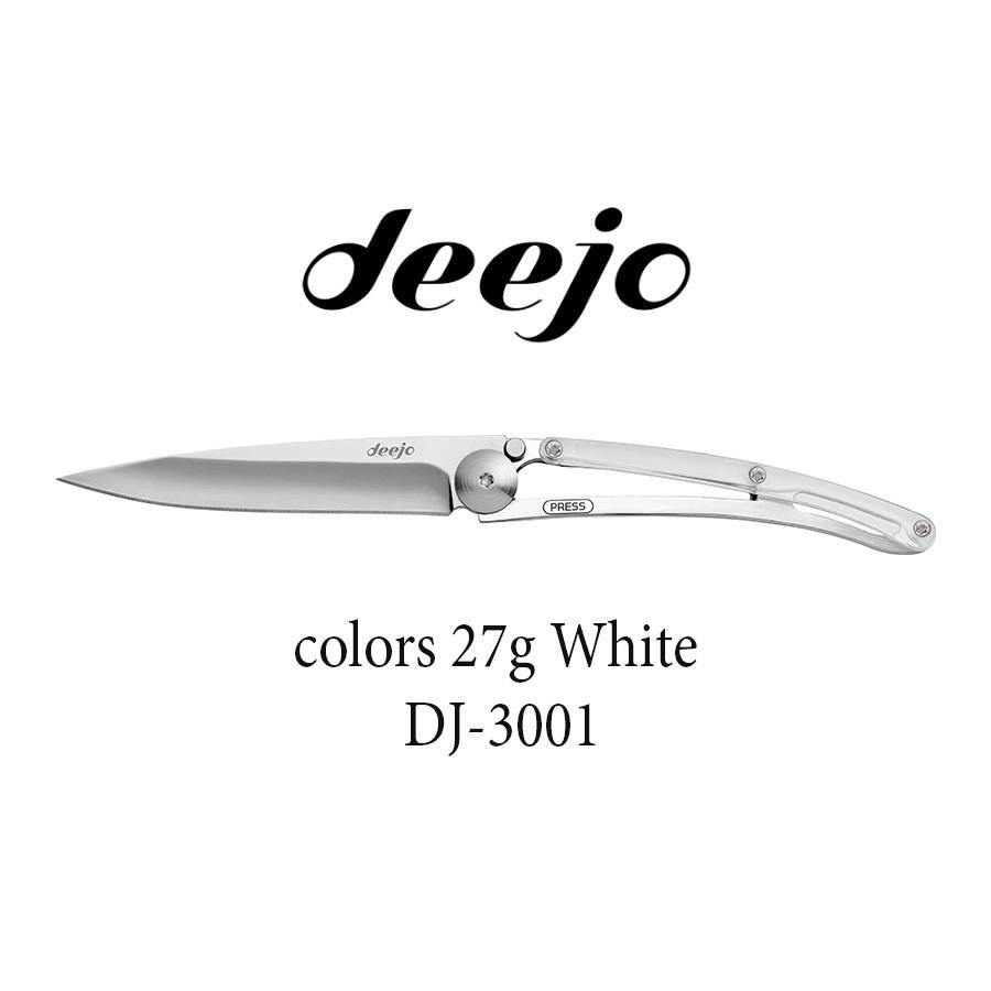 Deejo ディージョフランス生まれ フォールディングナイフ Tatoos 27g 機能性 洗練デザイン 軽量 折りたたみナイフ アウトドアナイフ サバイバル ナイフ、ツール deejo(ディージョ) colors 27g ホワイト DJ-3001 返品種別A