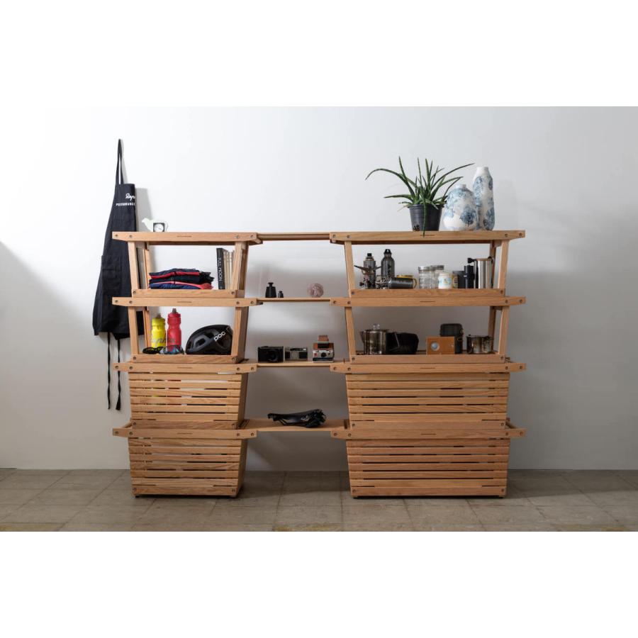 IKIKI(イキキ) シェルフコンテナ Lサイズ オーク 天然木材 木製 機能