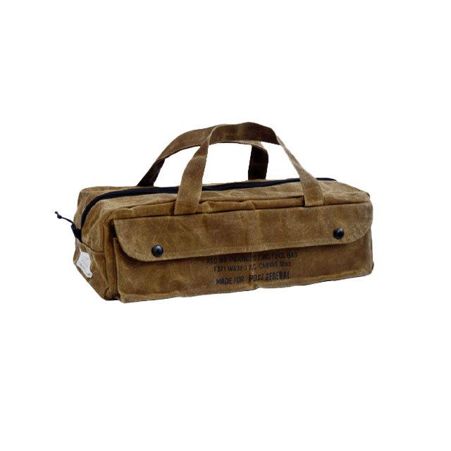 POST GENERAL ポストジェネラル WAXED CANVAS TOOL BAG BOXY ワックスドキャンバス ツールバッグ ボクシー 全2色 グレー ブラウン BBQ バーベキュー アウトドア｜m-and-agency｜09