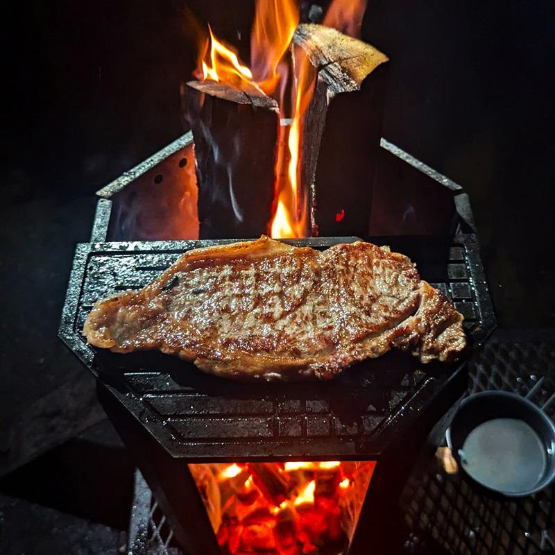 UM fire pit 二次燃焼焚き火台コンプリートセット 本体、五徳1枚、専用