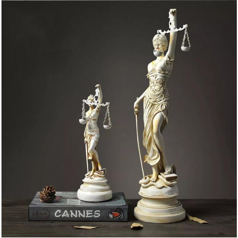 彫刻 正義の女神 テミス像 オブジェ60cm 法曹 法律の女神 : M&S