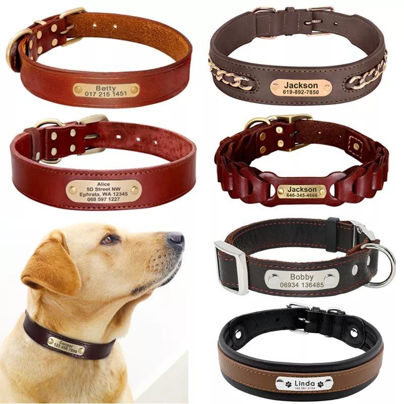 首輪 犬 ネームプレート 無料刻印 名前入り 革 レザー おしゃれ