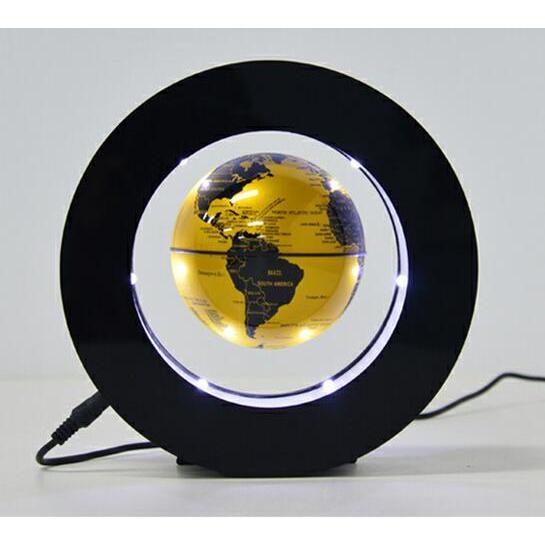 浮遊する地球儀のオブジェ 置物 インテリア 学習 地図 LED 磁気