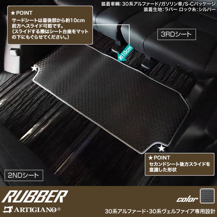 ヴェルファイア 30系 セカンドラグマット 2列目通路用マット サード