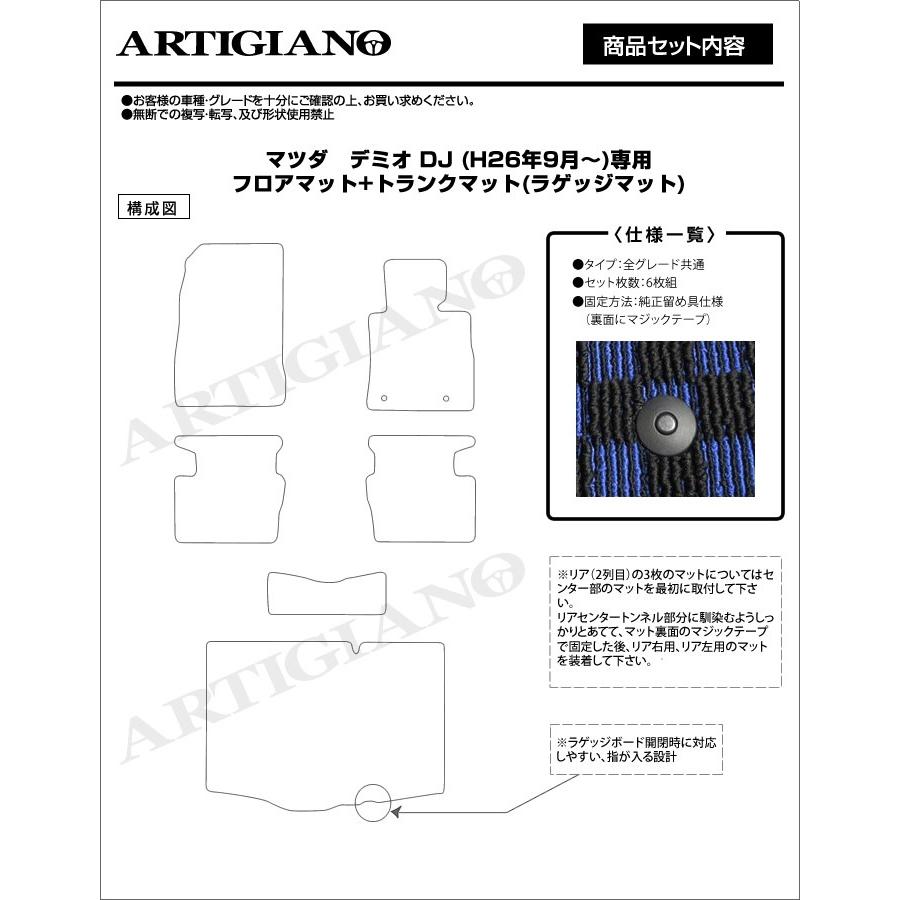 デミオ DJ系 フロアマット ラゲッジマット H26年9月〜 R1000シリーズ｜m-artigiano｜16