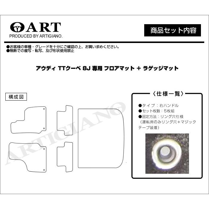 Audi（アウディ） TTクーペ 8J 右ハンドル フロアマット+ラゲッジ