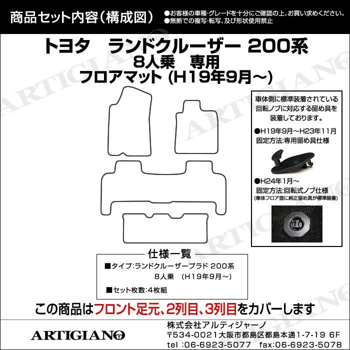 ランドクルーザー 200系 8人乗 フロアマット (H19年9月〜) ラバー製 防水 撥水 :5040106601:車のマット専門店アルティジャーノ - 通販 - Yahoo!ショッピング ランドクルーザー 200系 8人乗 フロアマット (H19年9月〜) ラバー製 防水 撥水 :5040106601:車のマット専門店アルティジャーノ - 通販 - Yahoo!ショッピング