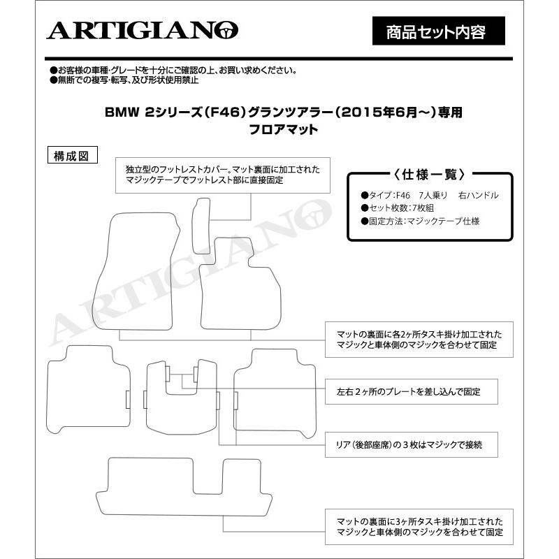 BMW 2シリーズ F46 グランツアラー フロアマット+ラゲッジマット 7人乗