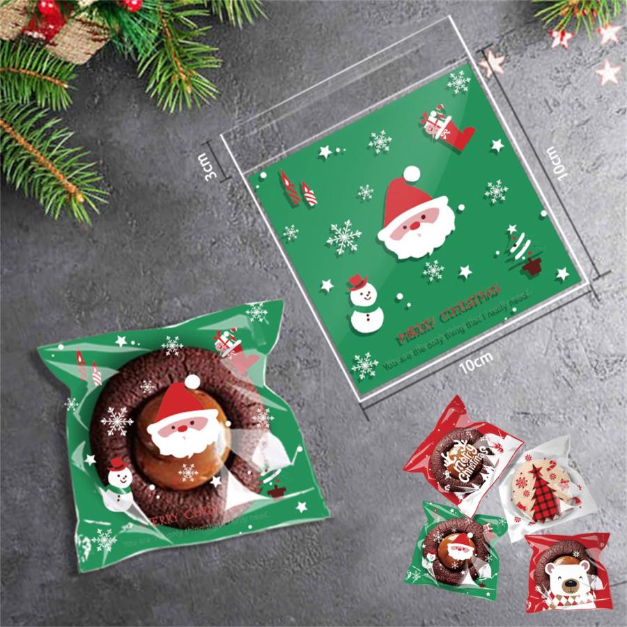 クリスマス 袋 お菓子袋 ギフトバッグ 10*10+3CM 80枚入 小分け クリスマス 袋 お菓子袋 ギフトバッグ 10*10+3CM 80枚入 小分け