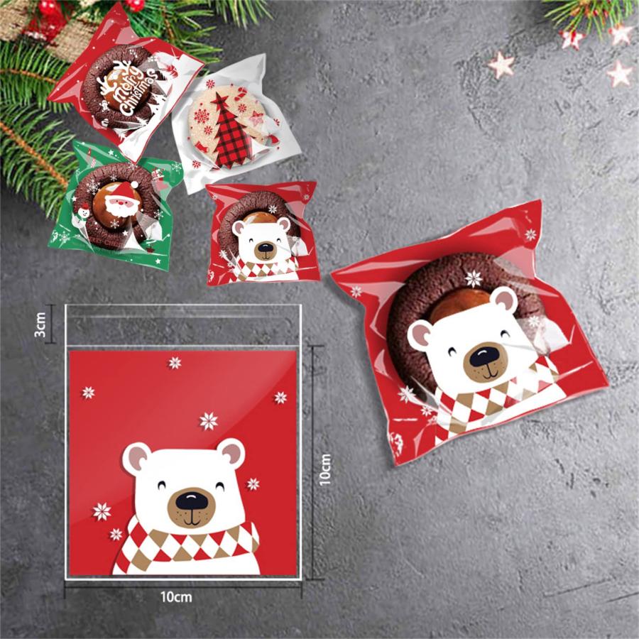 クリスマス ラッピング 袋 10*10cm 40枚入り 小分け袋 キャンディー お