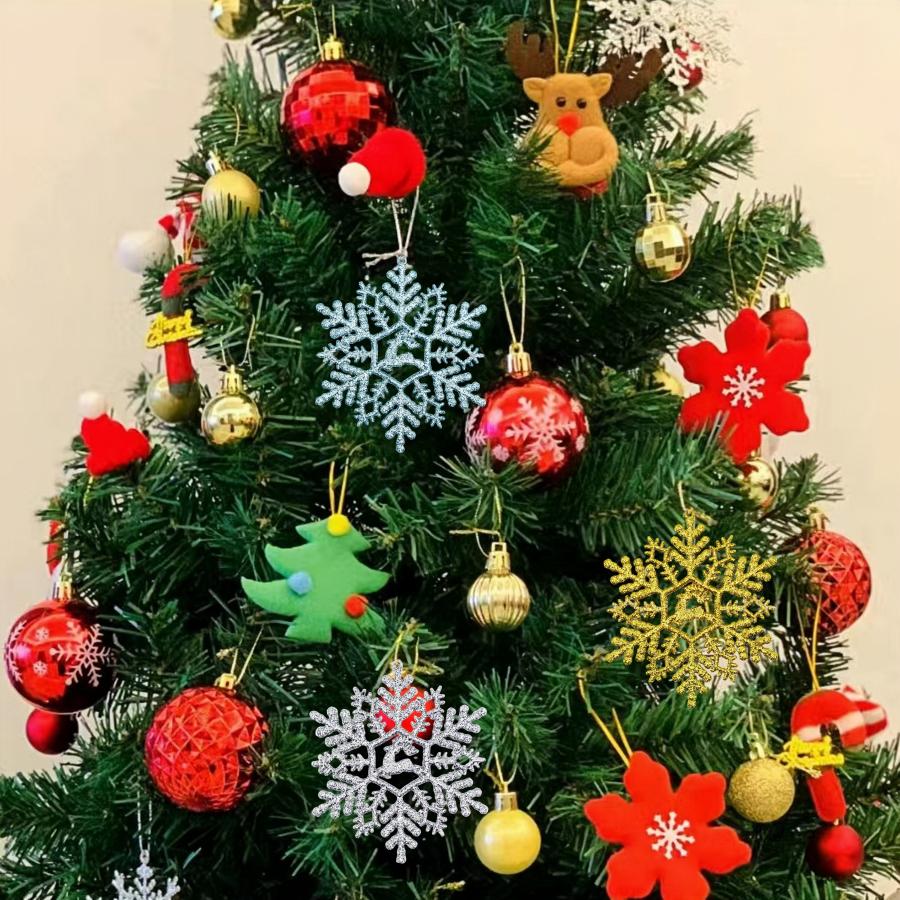 クリスマスオーナメント 赤金・金緑 雪の結晶 クリスマス 雪の結晶 飾り 9枚セット 10cm オーナメント クリスマス