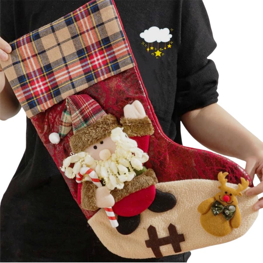 クリスマス 靴下 大きい 3点セット クリスマスソックス 可愛い 47×29cm