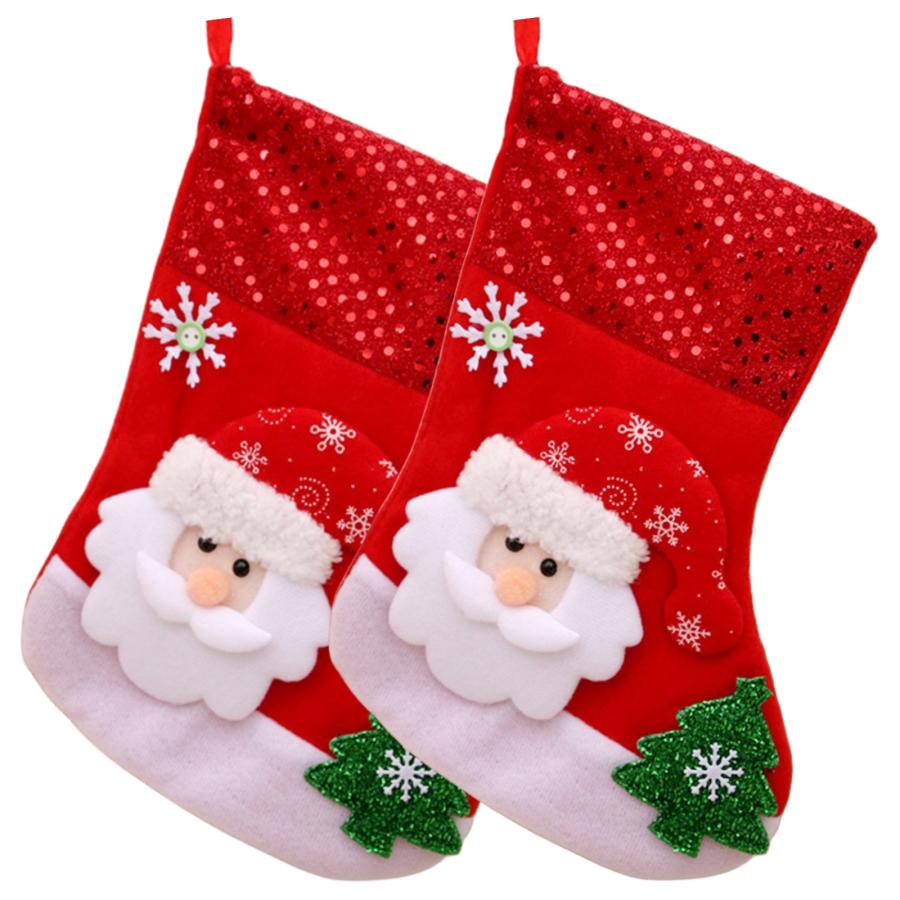クリスマス靴下 可愛い クリスマスソックス 25*19cm 2枚セット