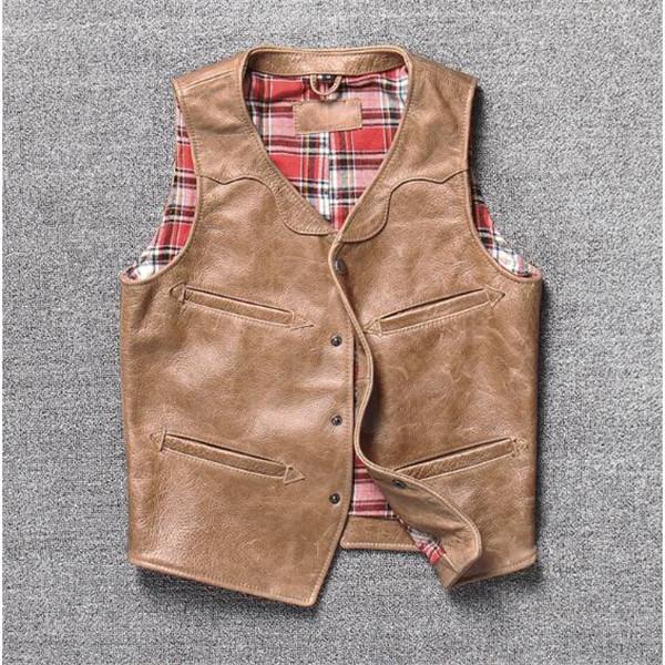 ★人気高品質★ファッション個性的メンズ本革ベスト春秋 メンズレザーライダースジャケット ノースリーブベスト タイトレザーベスト