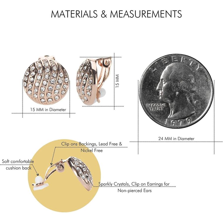 イヤスタッド ラウンドクリップオンイヤリング Upsera オーストリア産クリスタル使用 誕生日ギフトに最適 ギフトバッグ付き 女性用 パヴェセッティング その他財布 帽子 ファッション小物 第一ネット Markhamnaturalhealthcentre Com
