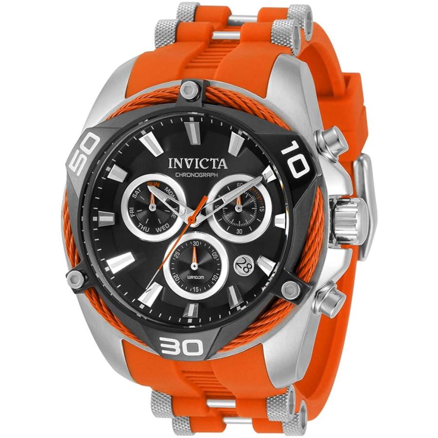 大人気新作  Invicta メンズ ボルトクォーツ腕時計 ステンレススチール、シリコンストラップ、オレンジ、50 (モデル：31314)　並行輸入品 その他メンズアクセサリー
