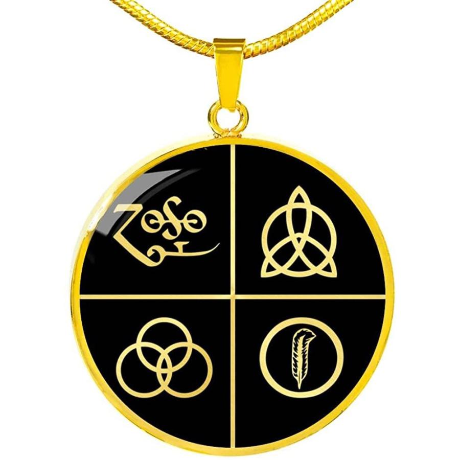 トップ Express Your 18-22inch　並行輸入品 Plated Gold 18k Engraved Necklace Circle Symbols Zeppelin Gifts Love その他財布、帽子、ファッション小物