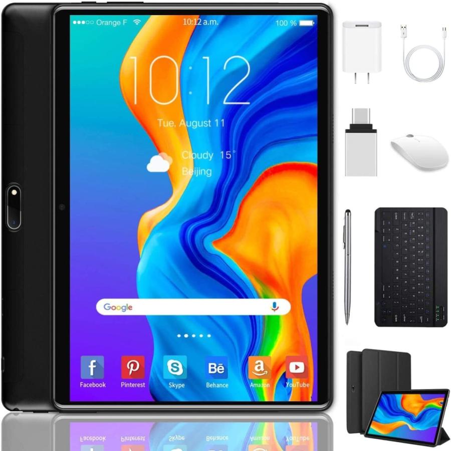 新作モデル Tablets 10.0 Android inch 10 Tablet 1 in 2 with (Black) PC Tablet Certified GMS  Bluetooth  Camera Dual  Expand 128GB ROM 64GB RAM 4GB Mouse Keyboard その他タブレットPC