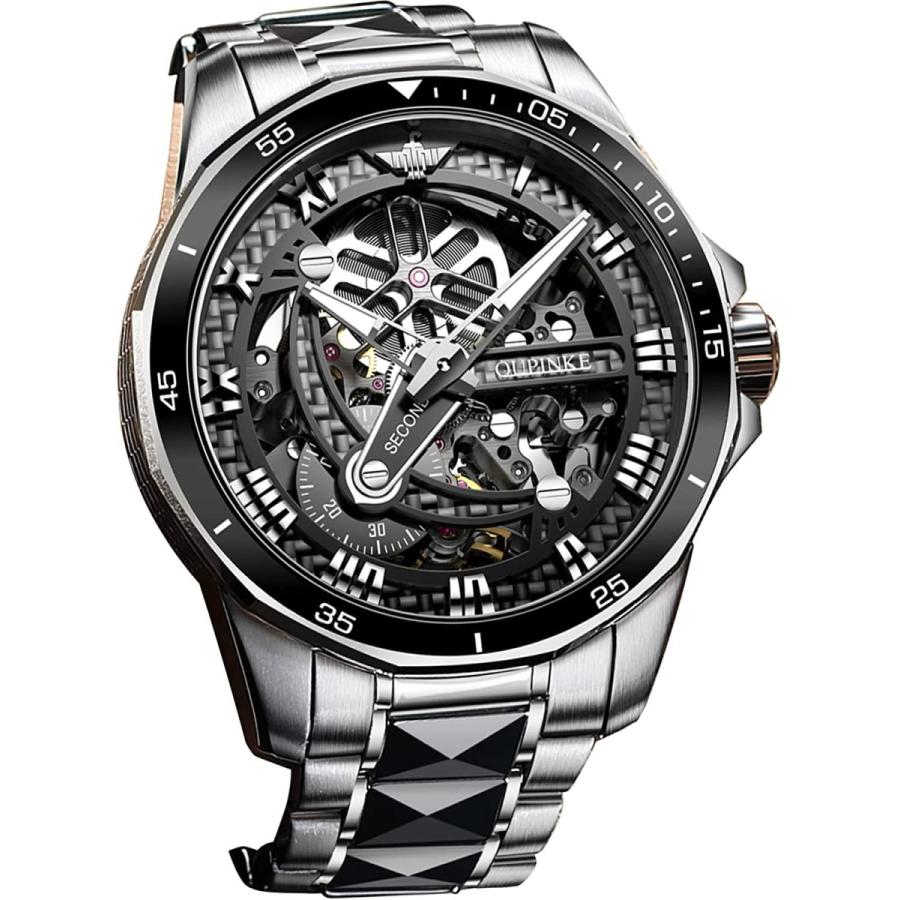 【気質アップ】 Automatic Watches for Men OUPINKE Watches Automatic Skeleton Watch Men's Wrist Watches Mechanical Self Winding Watches for Men Steel Waterproof Luxur その他メンズアクセサリー