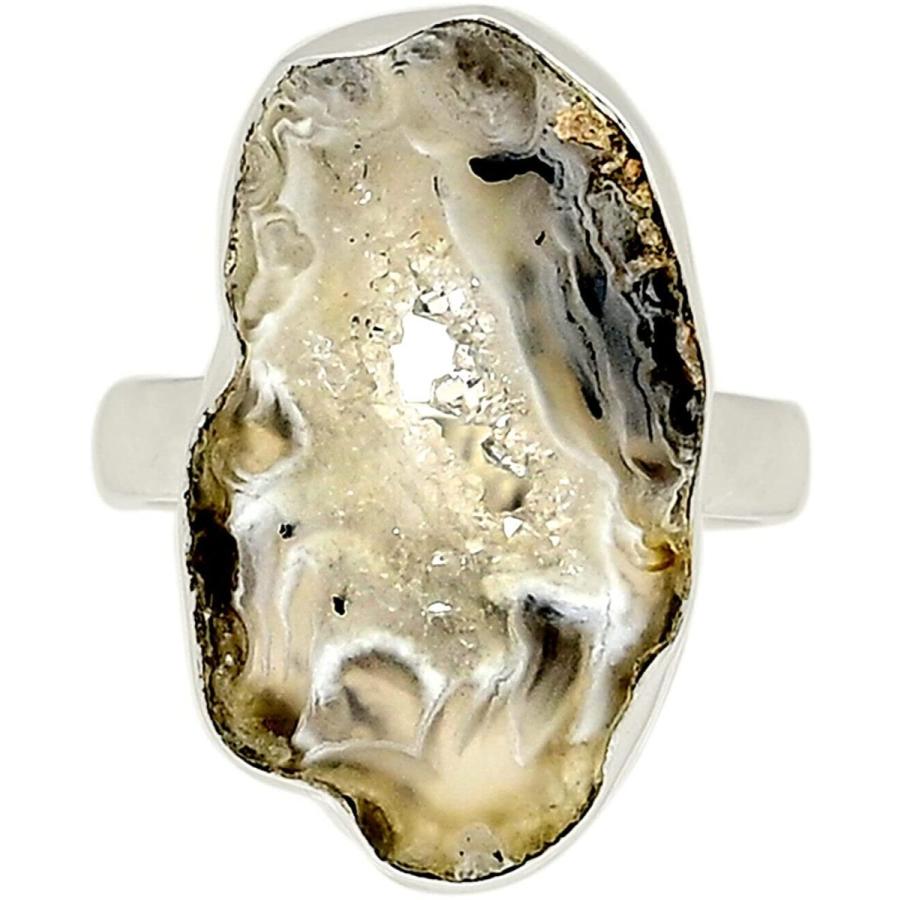 新作グッ Ring Silver Sterling 925 Druzy Geode Oco Jewelry ALLR-7431　並行輸入品 s.8.5 その他財布、帽子、ファッション小物