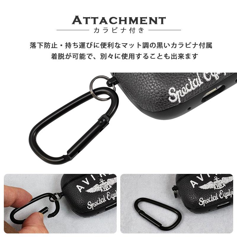 AirPods Pro2 AVIREXケース付き Amazon | AVIREX 正規品 AirPods Pro2 ケース 「 刺繍ロゴ 」 カラビナ