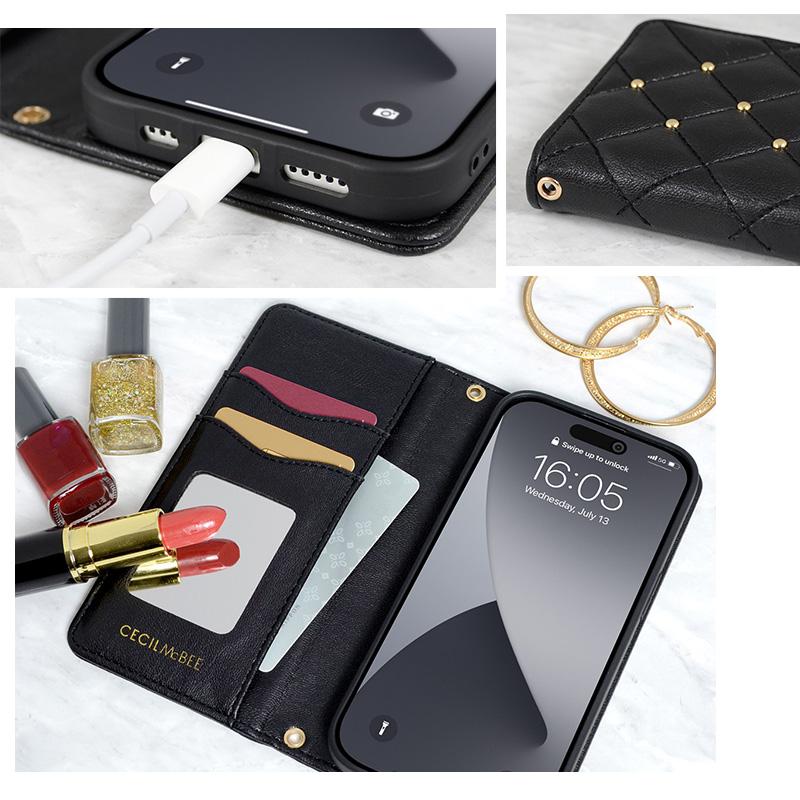 CECIL McBEE（セシルマクビー） スマホケース iPhone15 ケース 手帳型