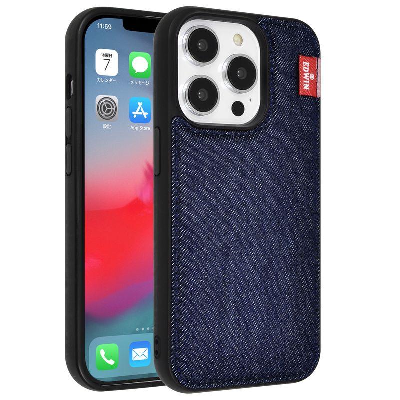 EDWIN スマホケース iPhone14 薄型 iPone14Pro デニム生地